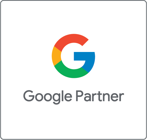 Google Partner-Logo mit buntem "G" und grauem Text darunter.